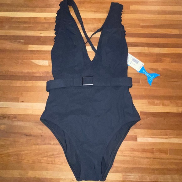 Skinny Dippers Womens Jelly Beans Cinch One-Piece black Small - Picture 1 of 7